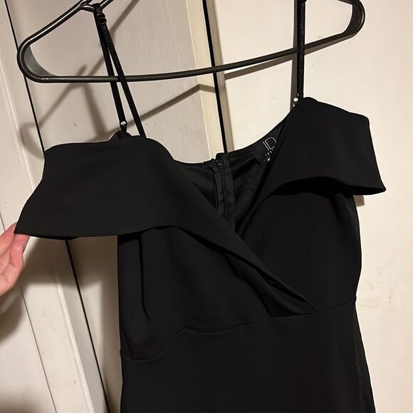 Off the shoulder short black spaghetti strap dress M - Picture 3 of 4